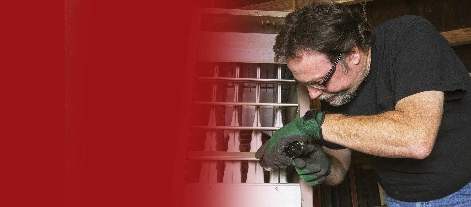 professional repairs the furnace equipment